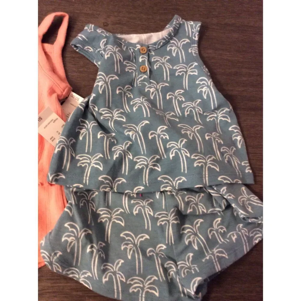 New NWT 3-6 Months Baby Girl Summer Sets Lot of 2 Cloud Island